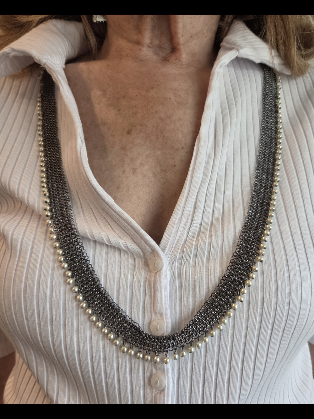Pearl-Trim Black Chain Necklace - Women Jewelry By J Crew